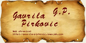Gavrila Pirković vizit kartica